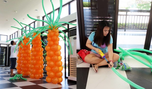 Tree Balloon Pillars at Amara