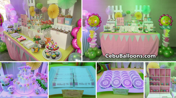 Floral-theme Dessert Buffet for a Sweet 16th Birthday Party at 1016 Residences