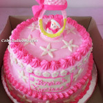 Girl Christening Chocolate Moist Cake with Boiled Icing (Breiah Xyrisse)