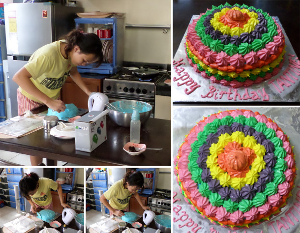 Lai-lai making a Cake