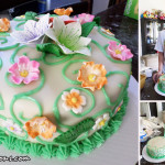 Semi-fondant Floral Cake for Lisa’s Birthday