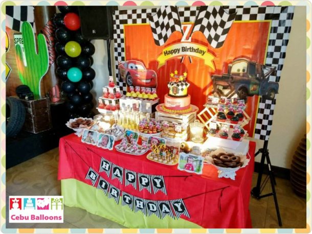 Cars-themed Dessert Buffet with 2-Layer Cake